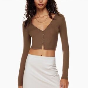 SOLD 🐇 Brown Long Sleeve Crop Top